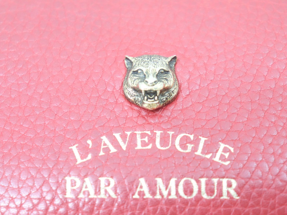 グッチのアニマリエ財布レッド金具