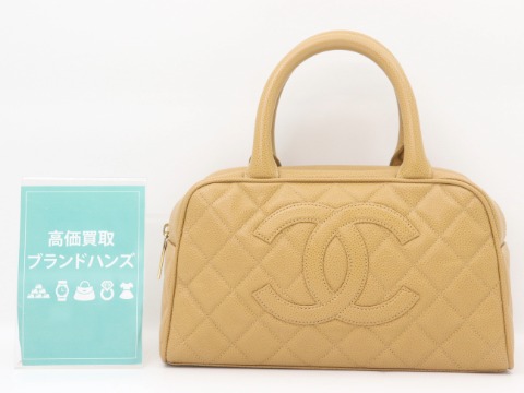 シャネルキャビアスキンココマークボストンバッグ