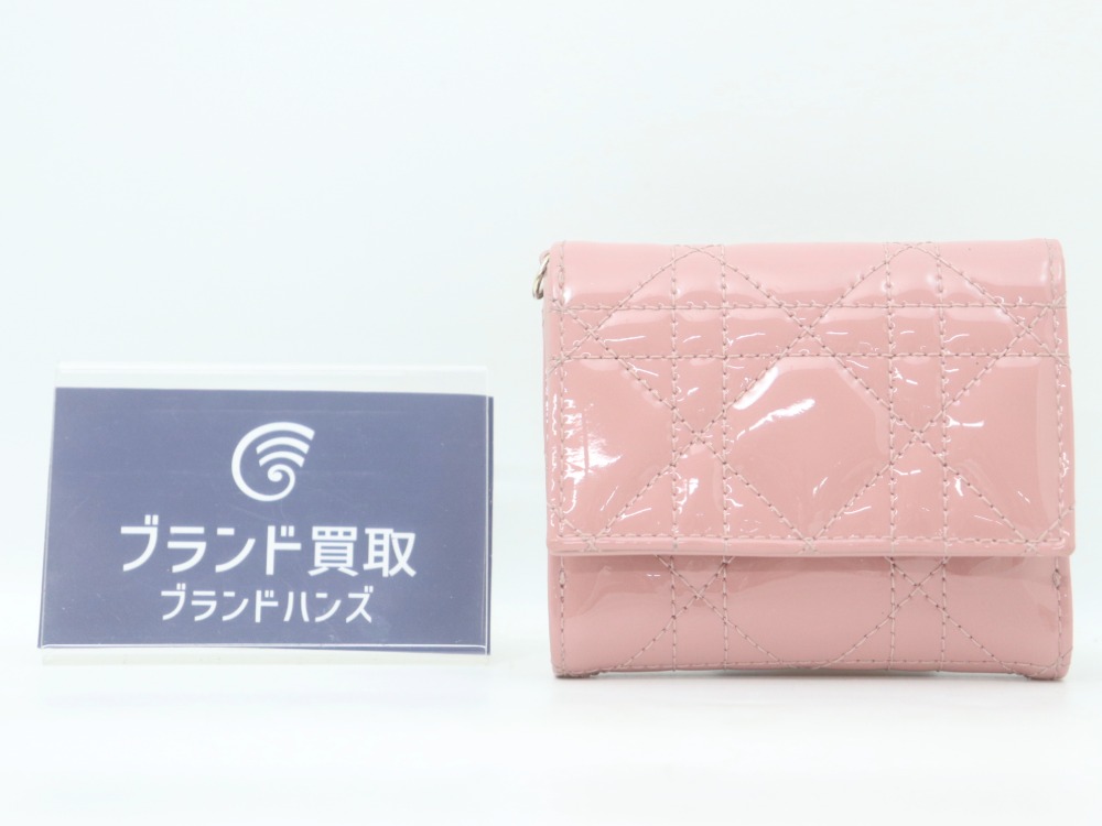 ディオールカナージュ三つ折り財布全体図