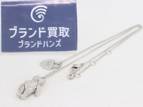 ディオールラインストーンベアーネックレス