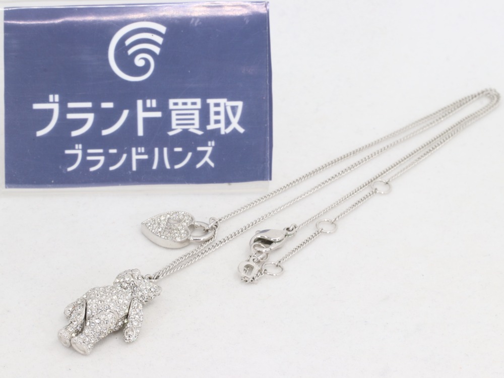 ディオールラインストーンベアーネックレス全体図