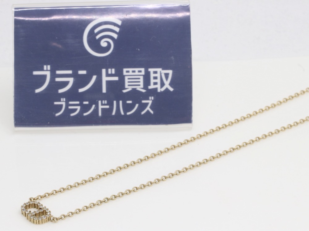 ディオールラインストーンロゴネックレス全体図