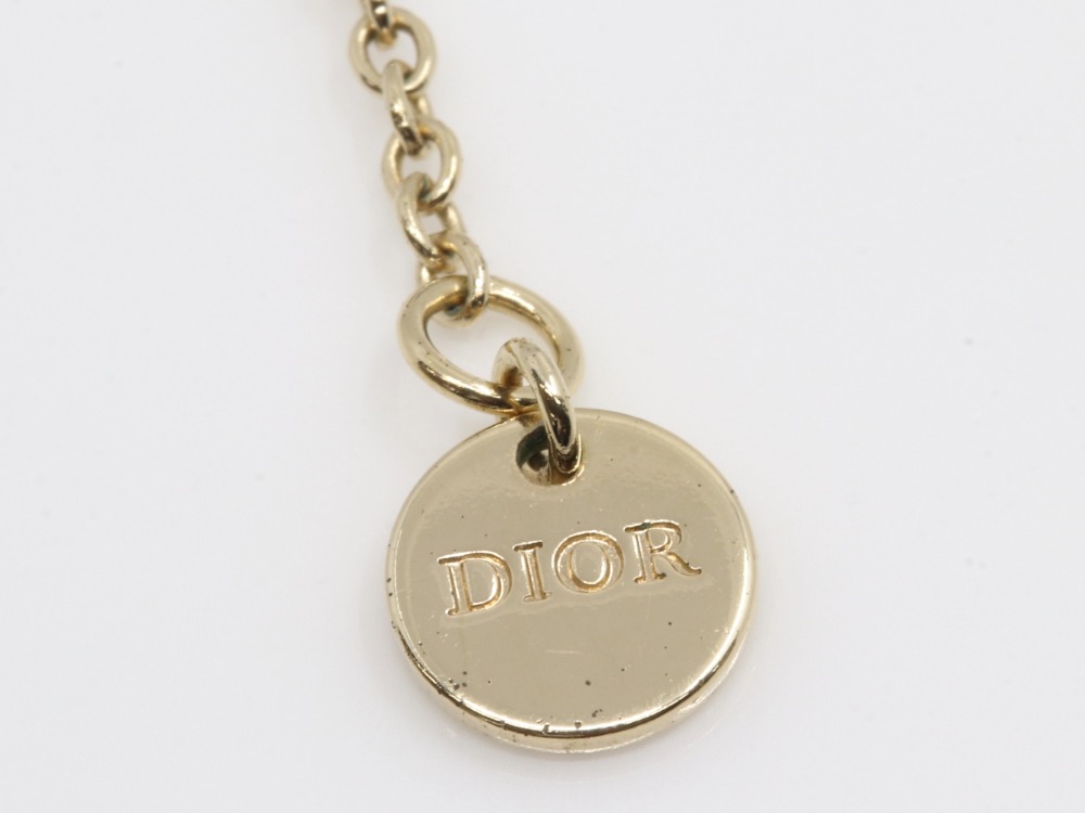 ディオールラインストーンロゴネックレス刻印