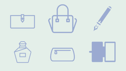 バッグ財布ペン香水スマホケースポーチのアイコン