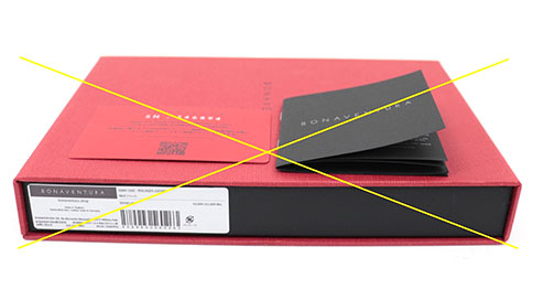 ボナベンチュラの付属品の箱