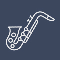 サックスの楽器のアイコン