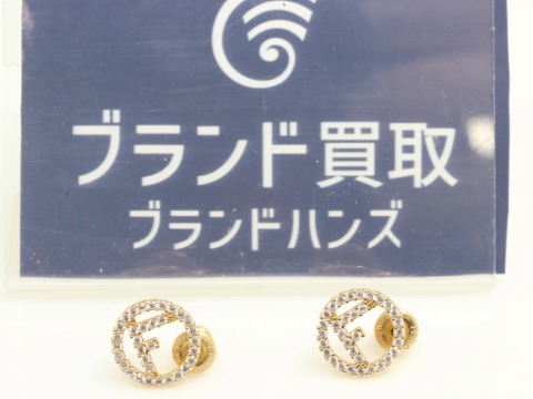 フェンディラインストーンエフイズピアス