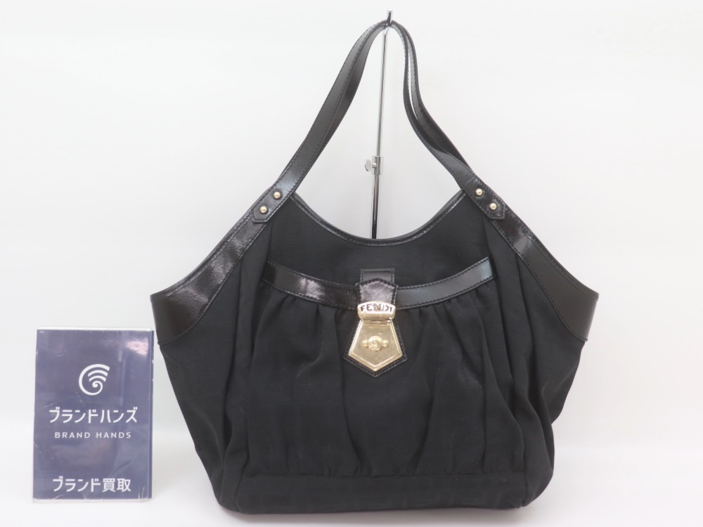 フェンディ布地トートバッグ全体図