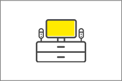 不用品のテレビとテレビ台のアイコン