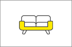 不用品の二人掛けソファー