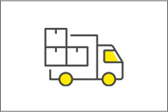 遺品を配送しているトラック