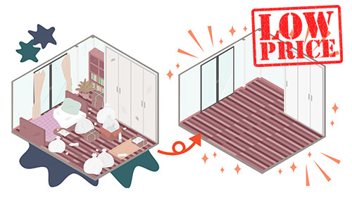 部屋の作業費用が安い