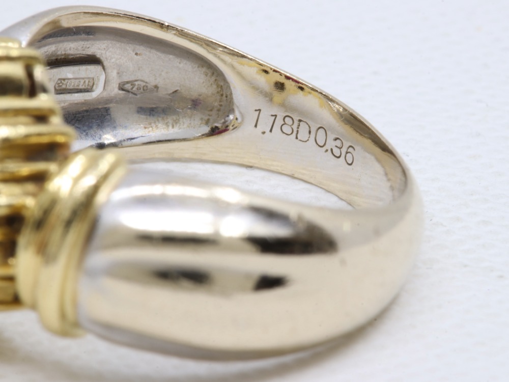 K18ルビーダイヤリング刻印1