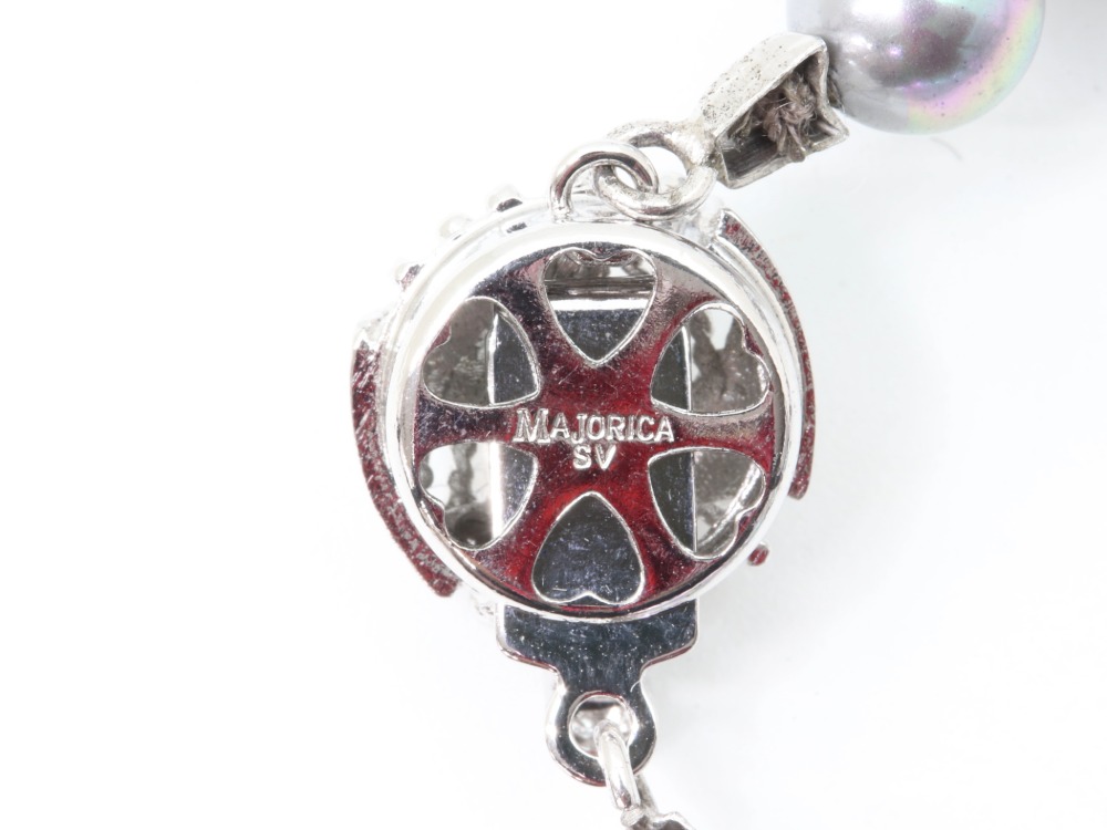 SV黒蝶パールネックレス刻印