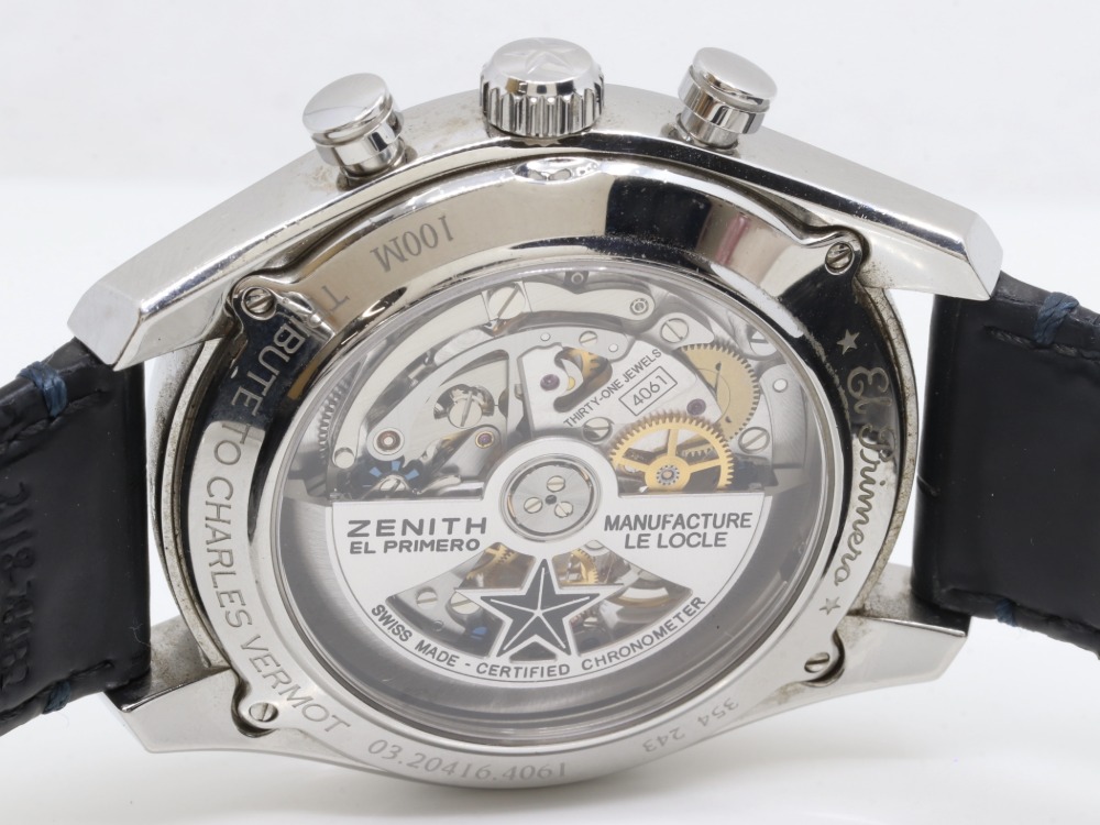 ゼニスクロノマスター裏側