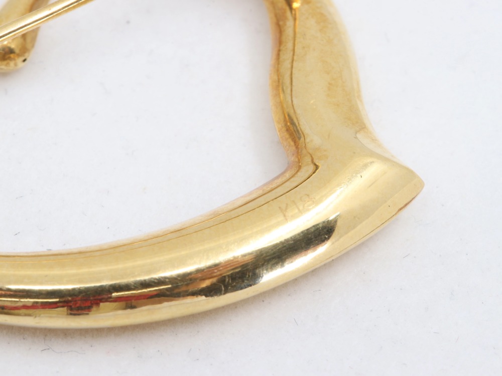 K18のハートブローチ刻印