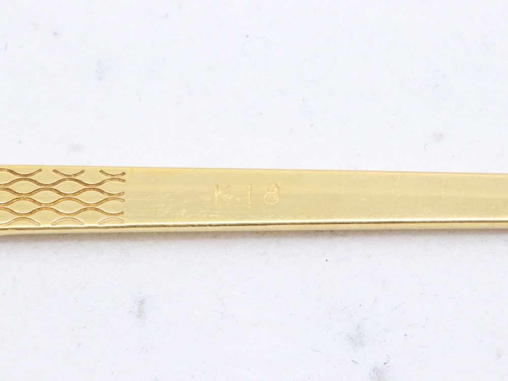 K18メガネフレームテンプル刻印