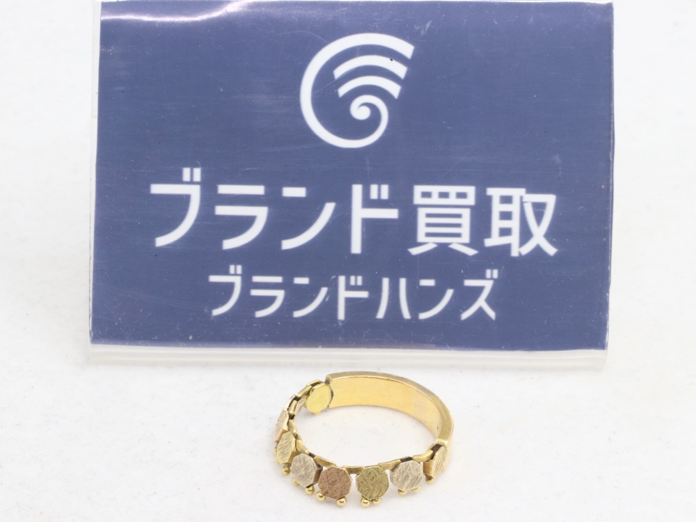 難波店でK18デザインリング3.3gを5万7千円で買取しました
