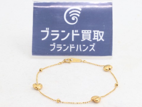 K18YGハートブレス