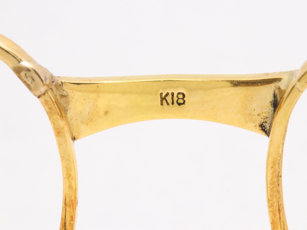 K18メガネフレーム刻印