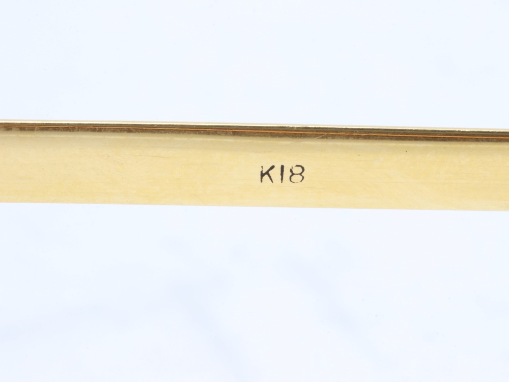 K18メガネフレーム刻印