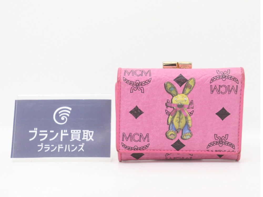 付属品あり/美品】MCM チェーンウォレット ヴィセトス ピンクゴールド 