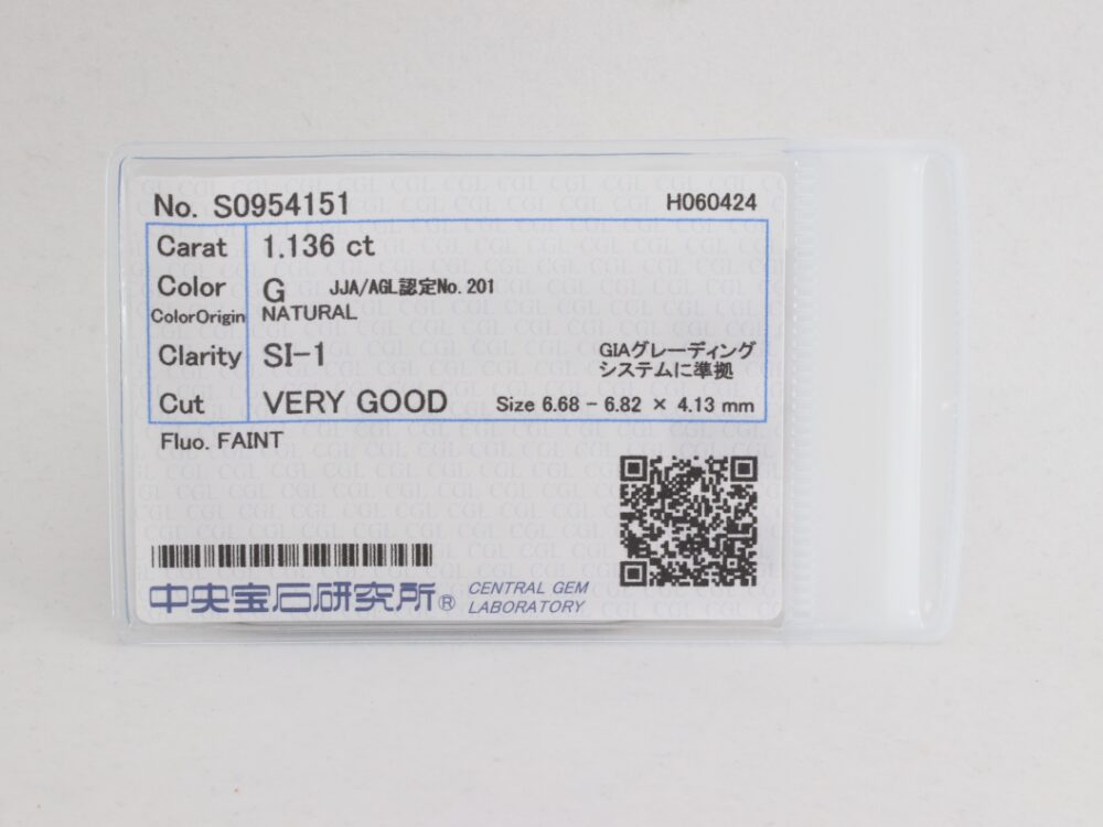 ダイヤルース1.136ctソーティング