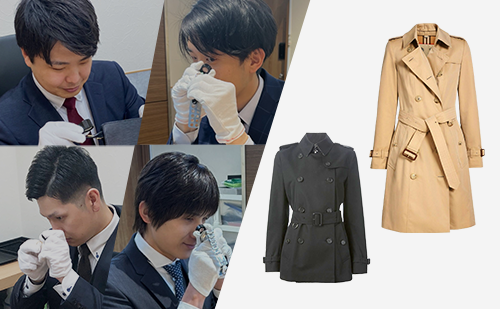 バーバリーのコートとブランドハンズの鑑定士