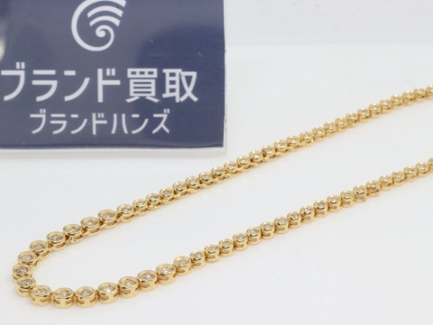 K18のダイヤ付きネックレス