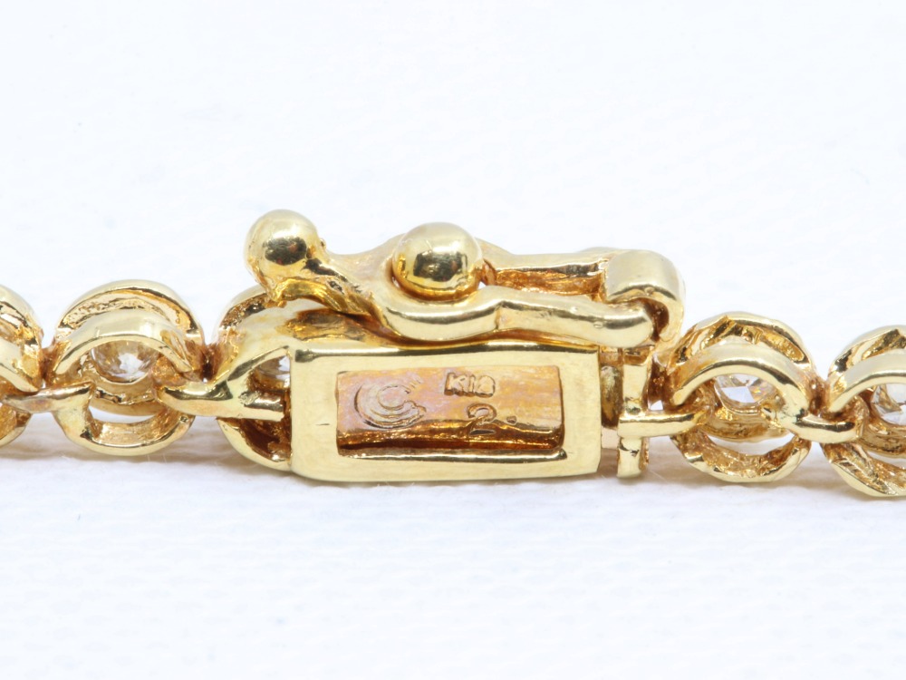 K18のダイヤ付きネックレス刻印