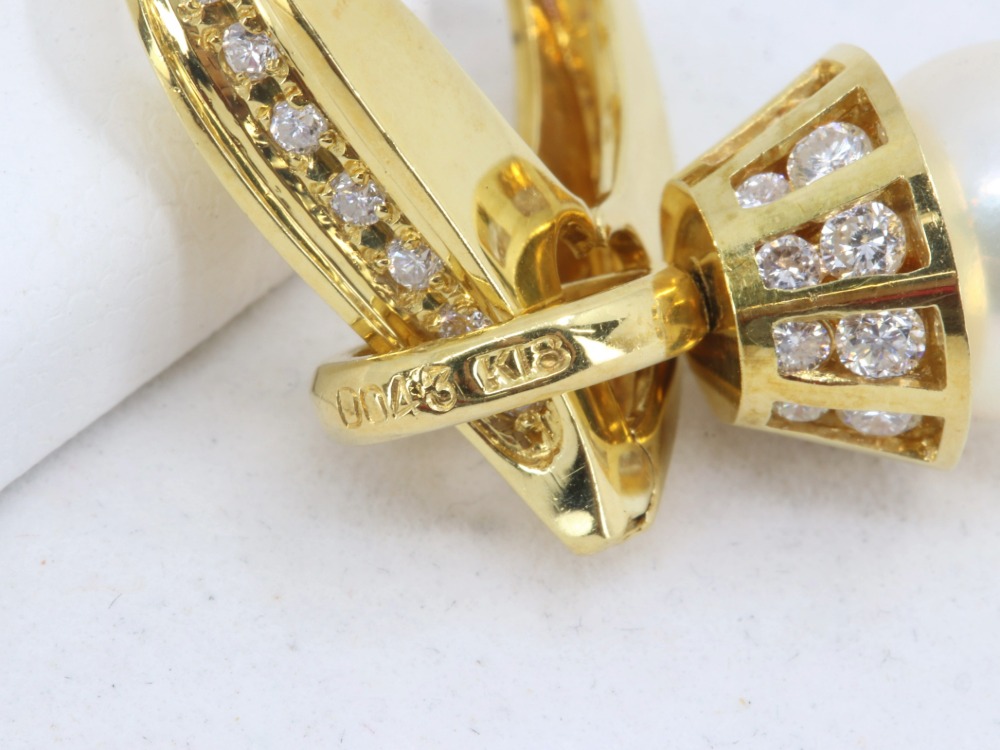 K18のパール付きピアス刻印