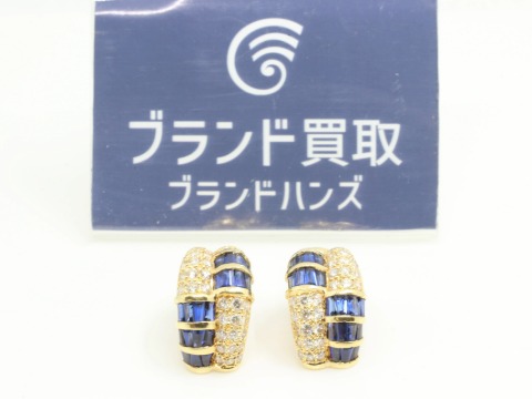 K18サファイアピアス