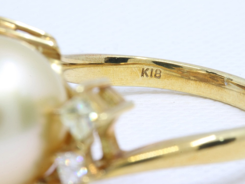 K18パールリング刻印