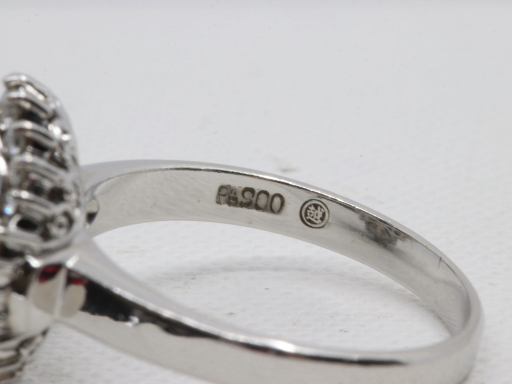 PT900サファイアリング刻印
