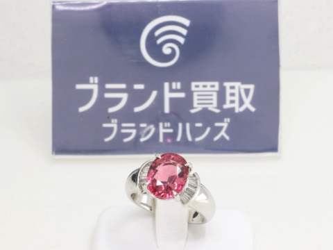 Pt900のトルマリン付きリンク