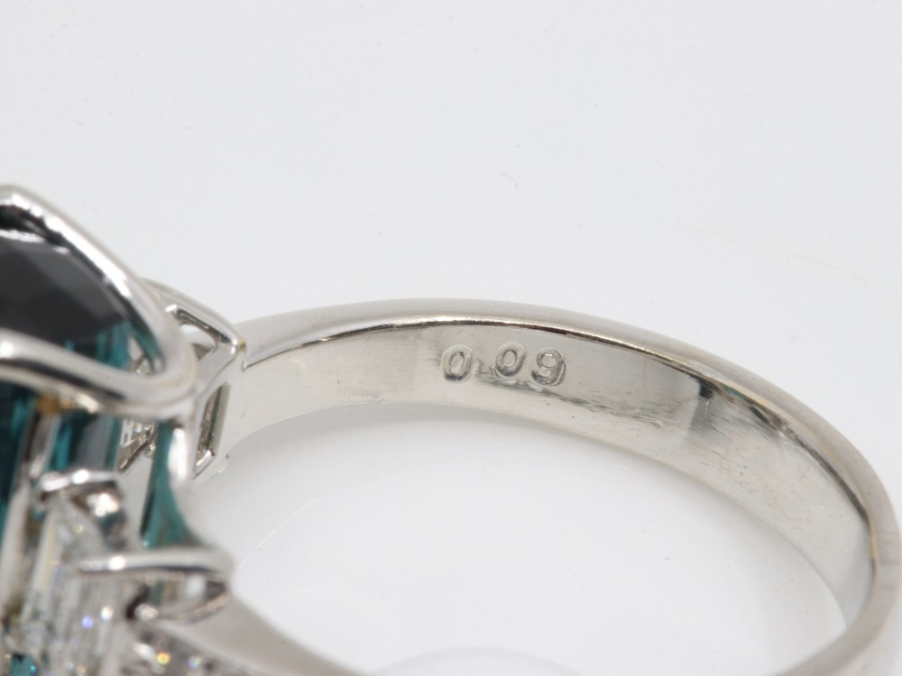 Pt900のトルマリン付きリング2