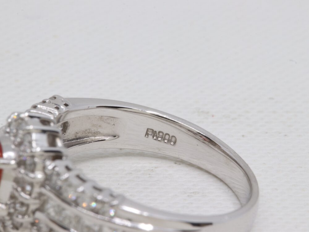 Pt900ピンクサファイア刻印2