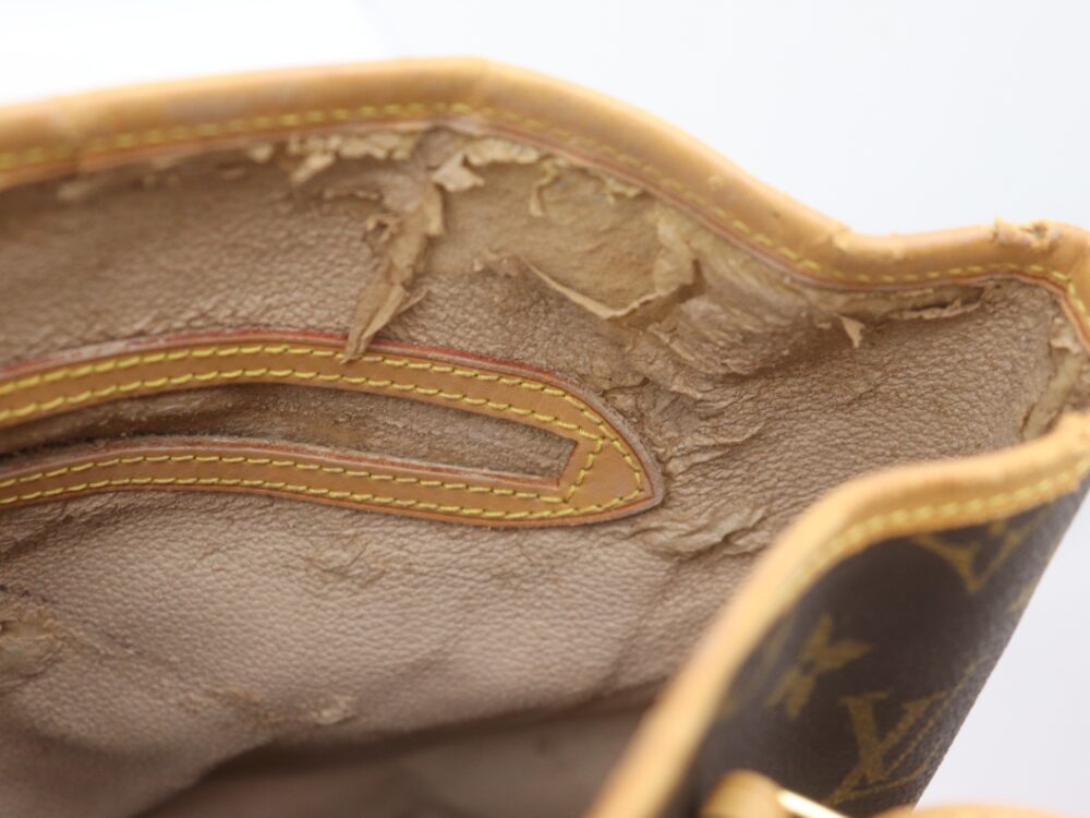 ベタ剝がれルイヴィトンバケットGMべたべた