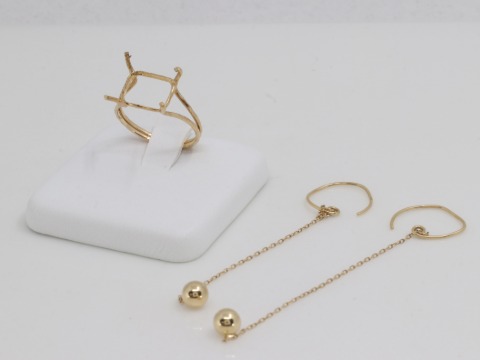 K10(10金) ピアス リング枠 1.9g
