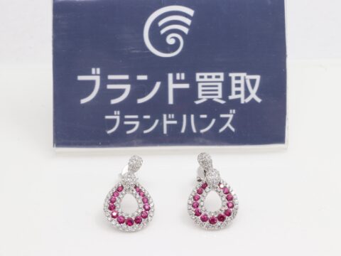 ルビー ダイヤ Ｒ0.82ct D0.8ct ピアス