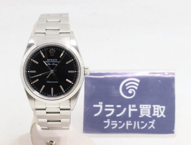 ロレックス エアキング 14000 K番 SS ブラック文字盤 自動巻き