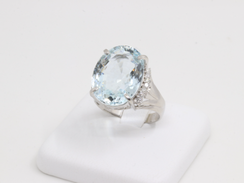 アクアマリン A12.93ct D0.22 リング