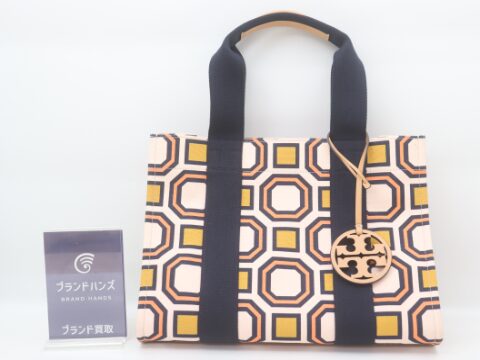 トリーバーチ キャンバス オクタゴン ハンドバッグ