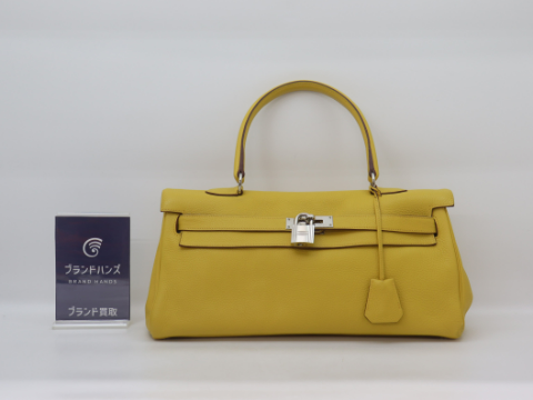 エルメス ショルダーケリー40 トリヨンクレマンス イエロー □M刻印 シルバー金具