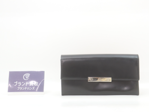 カルティエ ラブコレクション 二つ折り長財布 ブラック レザー