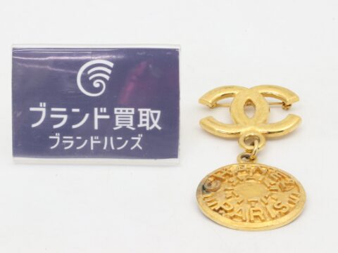 シャネル ココマークメダル ブローチ 95A ゴールド GP