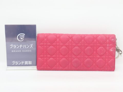 ディオール カナージュ クラッチバッグ レザー ピンク