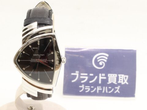 ハミルトン ベンチュラ H244112 SS×レザー 黒文字盤 クォーツ
