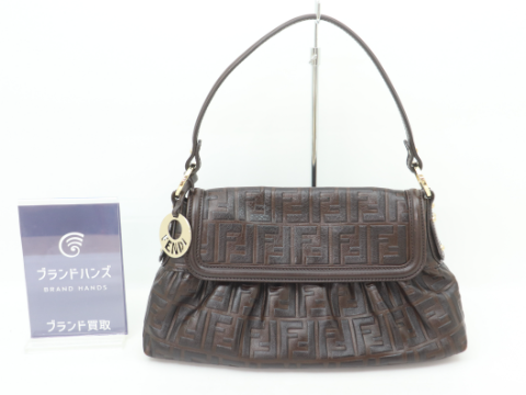 フェンディ ズッカ柄 シェフバッグ レザー ブラウン 8BR445