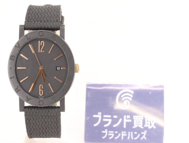 ブルガリブルガリ 腕時計 BB41S 黒文字盤 SS ラバー 自動巻き
